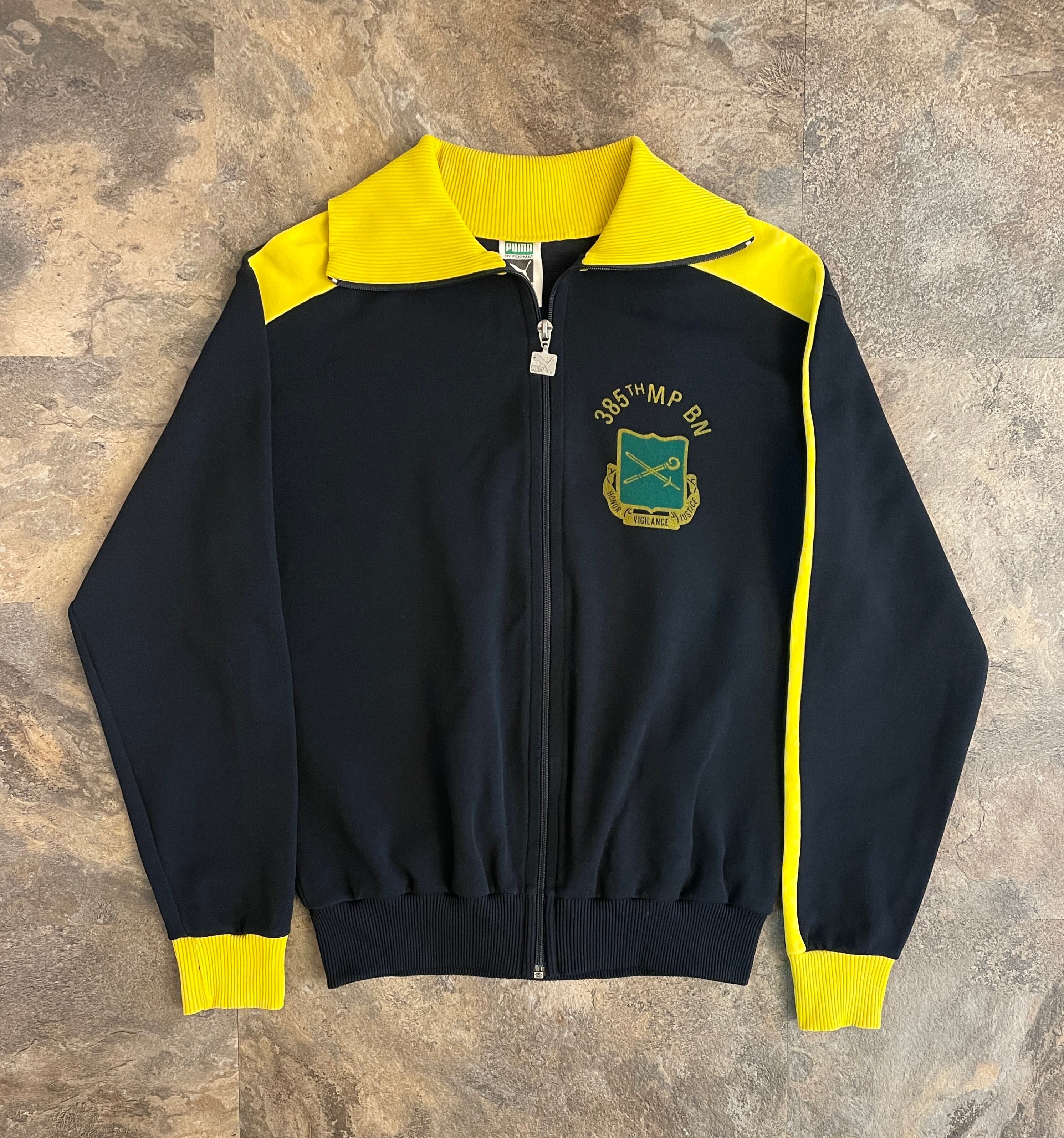 Black & Yellow Print Design High Neck Vintage Track Jacket | Pay ID