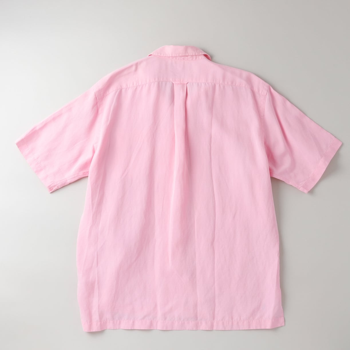 未使用】90s Ralph Lauren special silk linen open collar shirt big