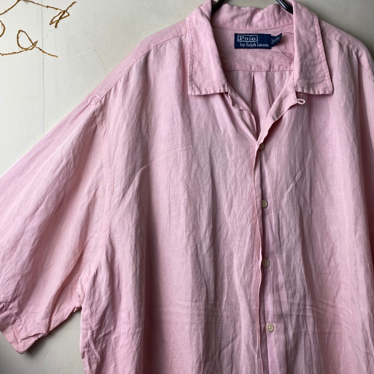 vintage POLO by RALPH LAUREN pink open collar shirt