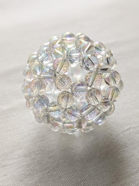 神聖幾何学 フラーレン  レインボーオーラ水晶10ミリ玉