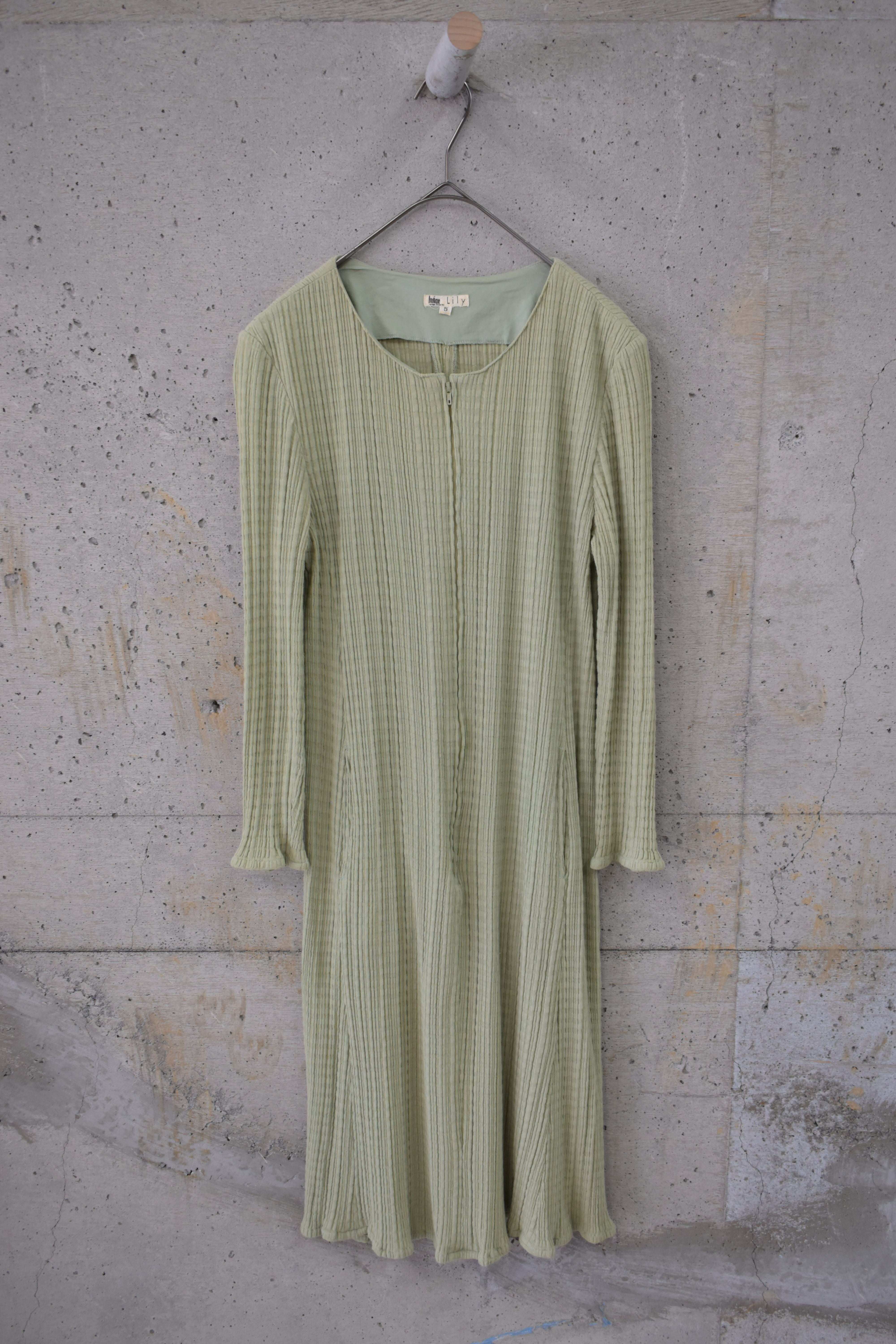 Sage green crinkled dress