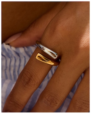 316L Bi-color Twist Duo Ring