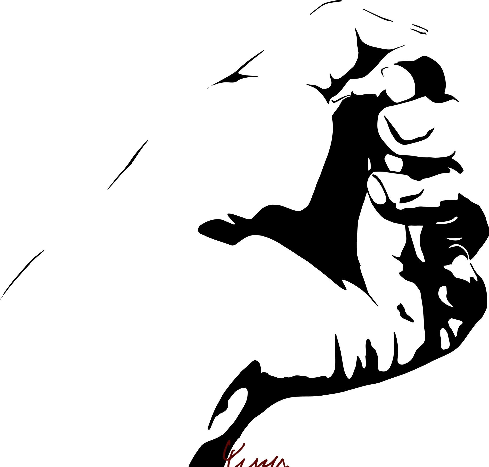 女の欲 ポストカード Naked 14 もう少し シンプル モノクロイラスト 切り絵風 セクシー 女性 Yunamono