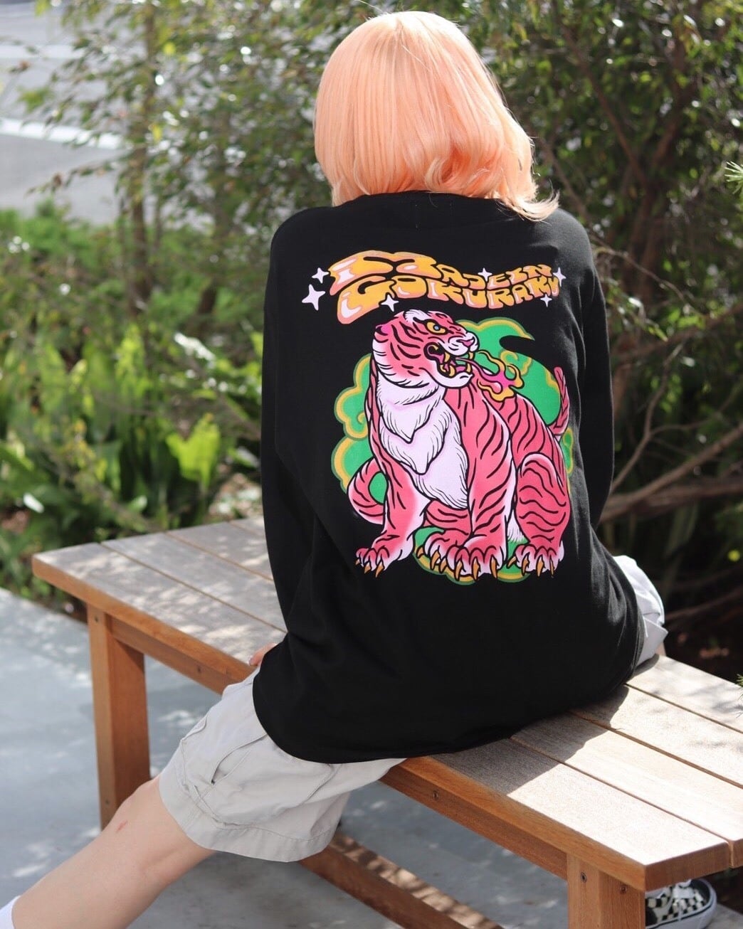 MADE in 極楽 long sleeve T-shirt【black】 | チュウカタベタイ MADE in 極楽 long sleeve T-shirt【black】 | チュウカタベタイ