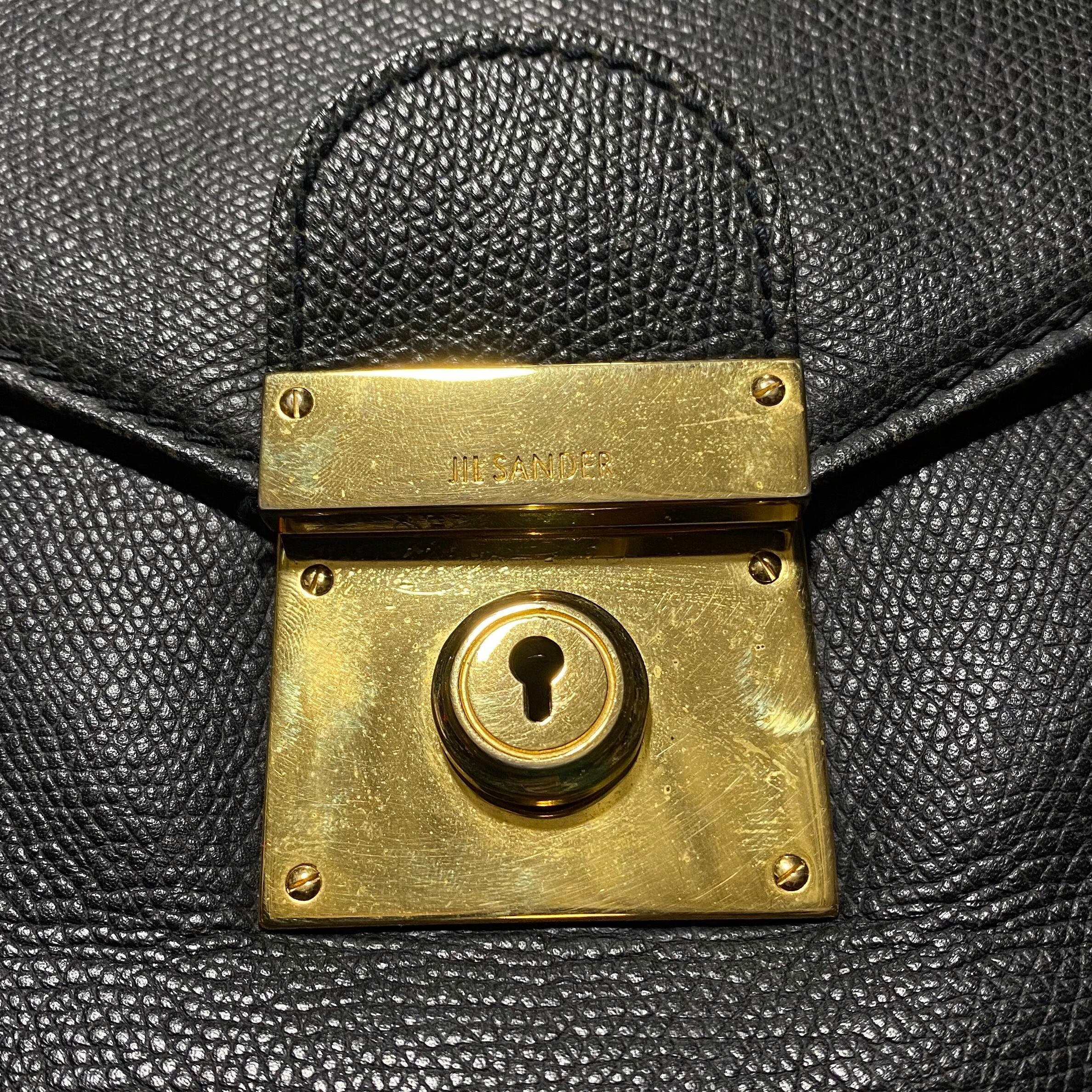 JIL SANDER black leather 2way bag | NOIR ONLINE