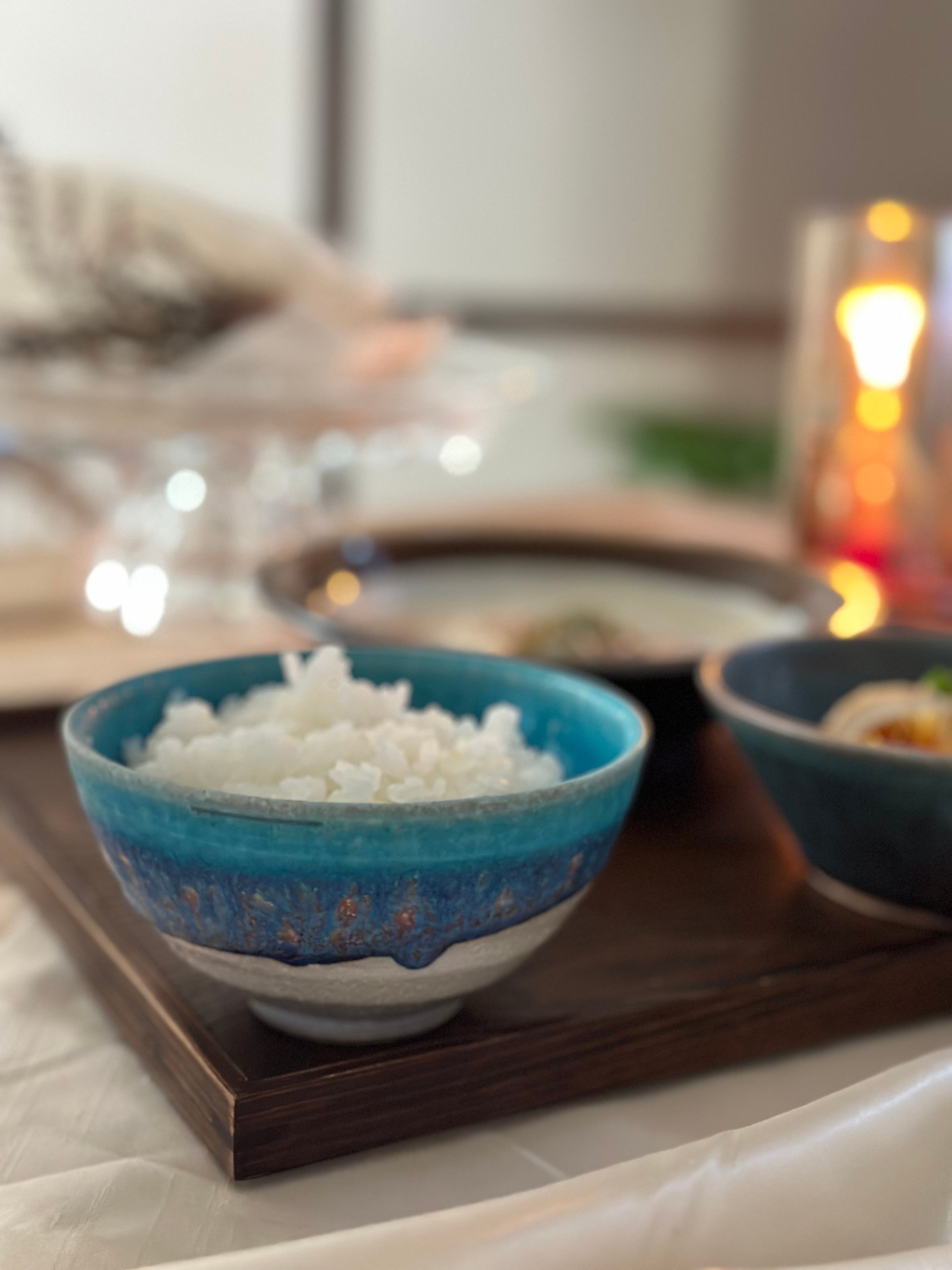 グラデーションブルーのご飯茶碗 | 陶器屋カフェつむぎ produced by