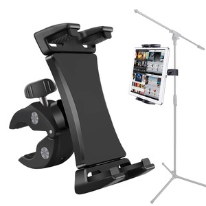 【特価処分】マイクミュージックスタンド タブレットスマートフォンホルダー マウント 高耐久 360度回転クランプ 3.5~13.5インチの携帯電話タブレット、iPad Pro 12.9 11 10.5 Air Mini Surface Galaxy Tab iPhone Galaxy用