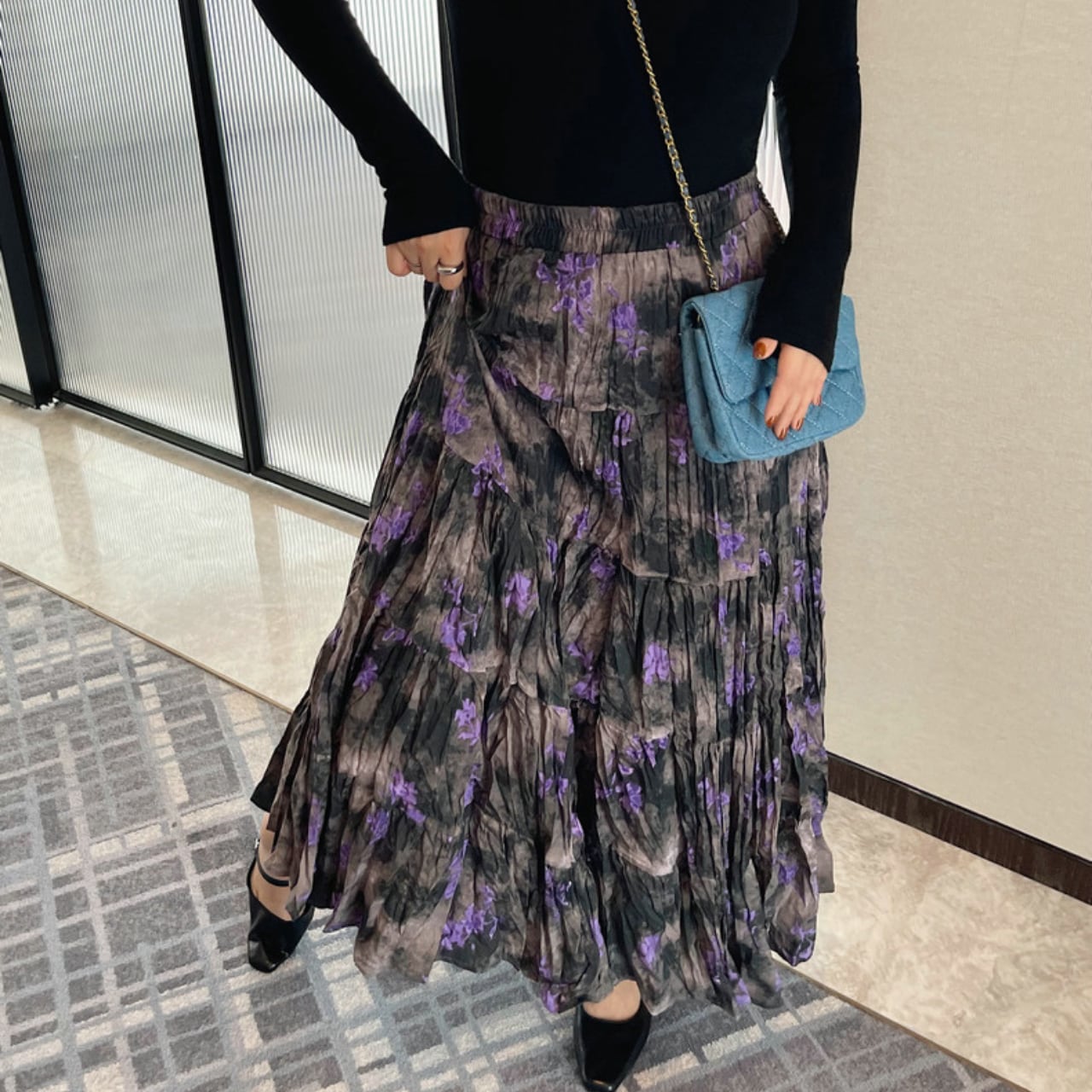 Floral tiered skirt S1526