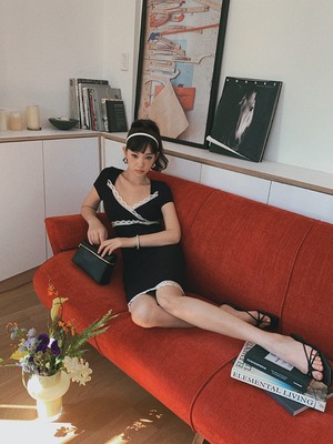 French lace stretch dress【H00011】