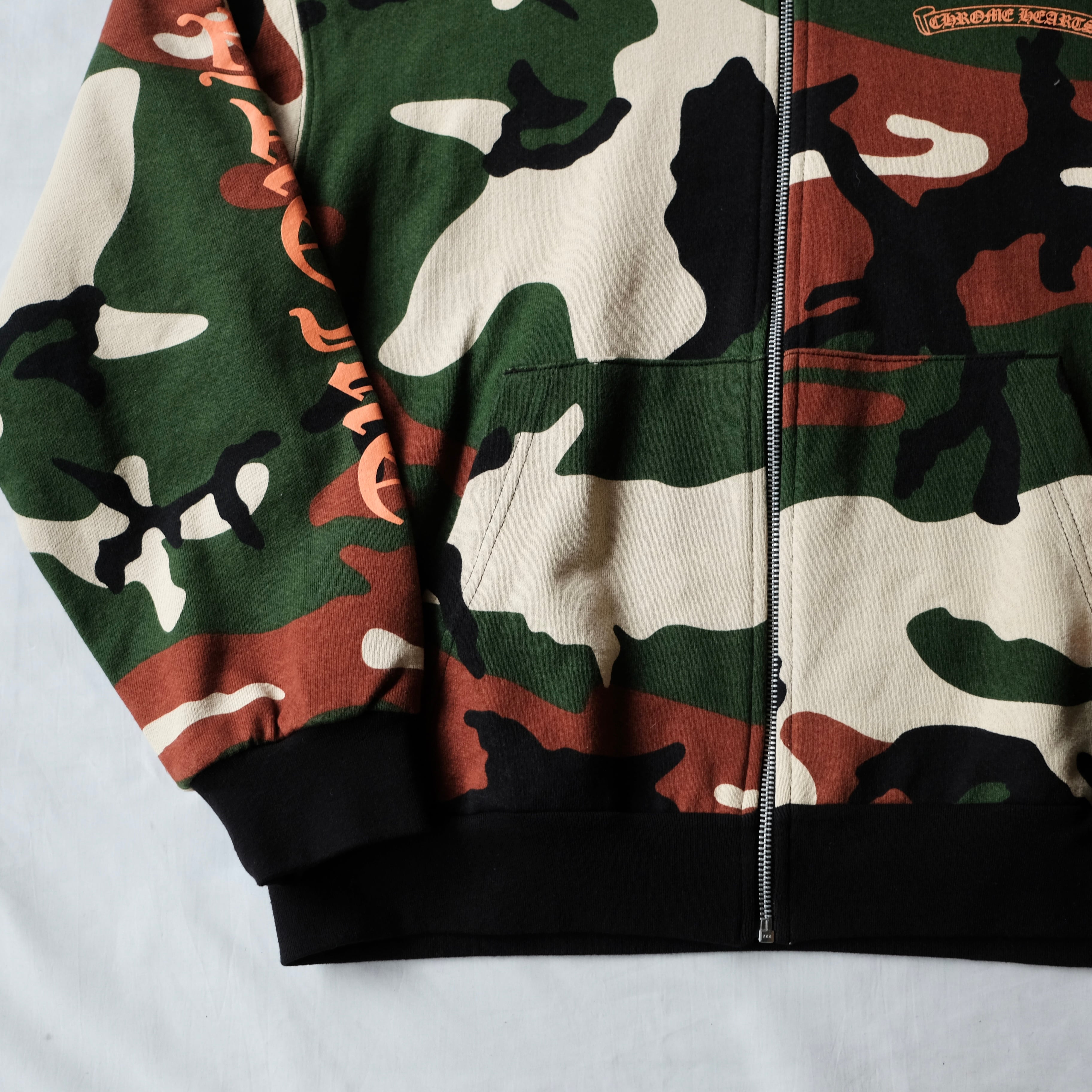 CHROME HEARTS Matty Boy PPO CAUTION ZIP UP HOODIE CAMO | safarionline
