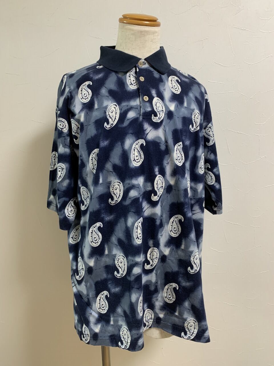 1990's Tie Dye Paisley Pattern Polo Shirt