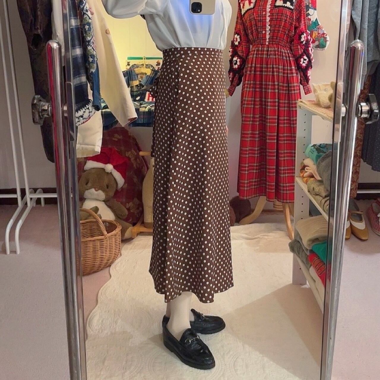 PINKHOUSE / brown dot skirt