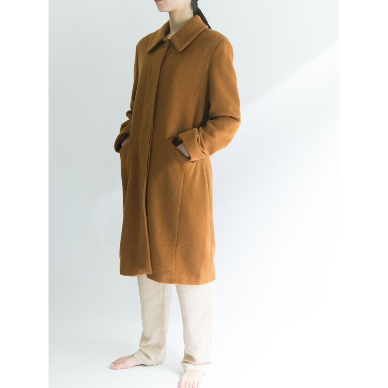 【Made in Itary】 クラシックステンカラーコート  （イタリア製 クラシックステンカラーコート）1c