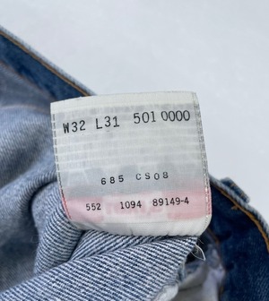 M-271   リーバイス 501レギュラー古着 1994年米国製刻印552   W 76cm(ぐるり） 股下 68cm