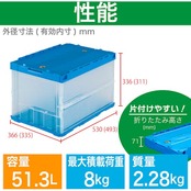 トラスコ中山(TRUSCO) 薄型折りたたみコンテナ 50Lロックフタ付 透明 TR-C50B-TM 収納ケース 収納ボックス