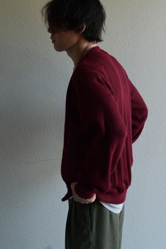 KINGS ROAD by Sears 1970's ORLON ACRYLIC Vintage Knit Cardigan Burgundy キングスロード シアーズ 70s オーロンアクリル カーディガン
