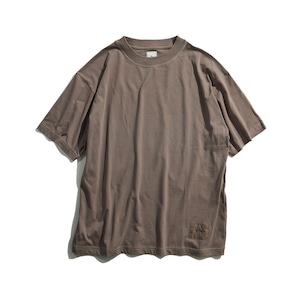 ORGANIC CTTN PIPING PK S/S TEE / オーガニックコットンラインポケット半袖TEE (BROWN)