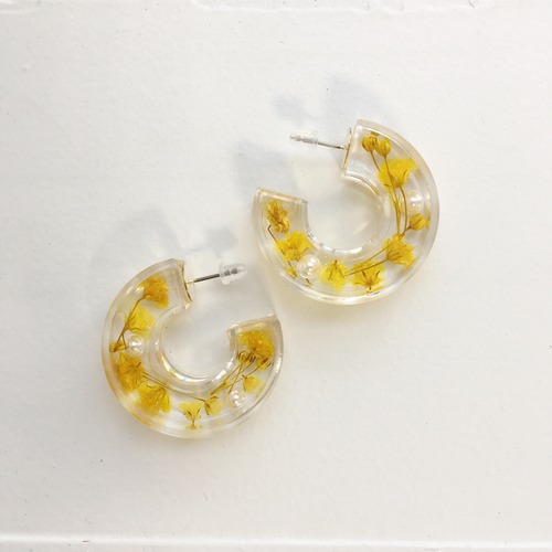 PIERCINGS || 【通常商品】CLEAR PIERCING WITH FLOWERS || 1 PIERCINGS || YELLOW || FCF175