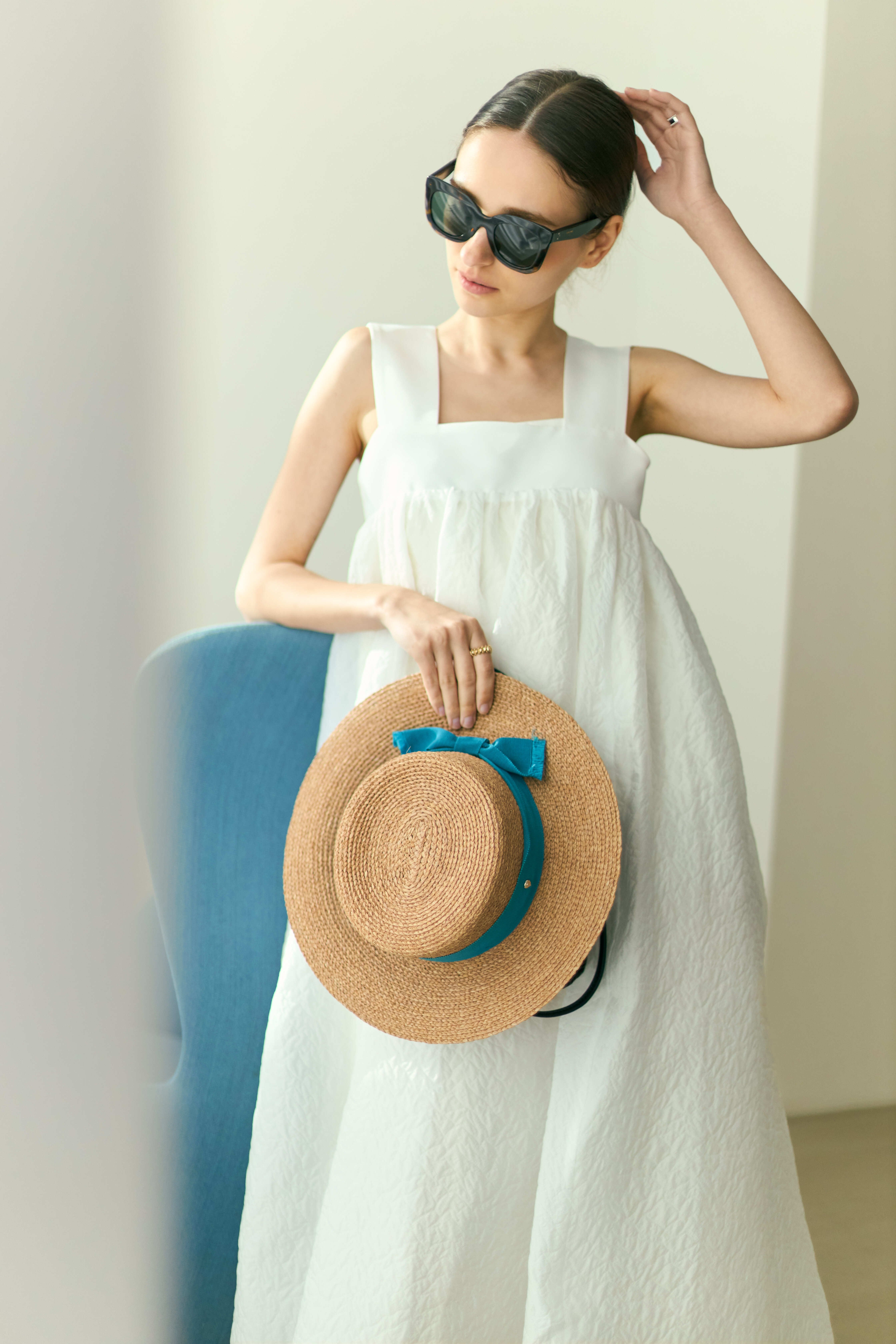 Silky jacquard long dress | Bluelea