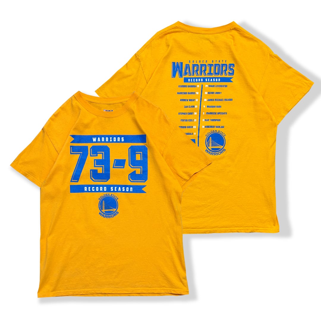 Golden State Warriors 「2015-2016【73-9】RECORD SEASON」 Printed T-Shirt. NBA
