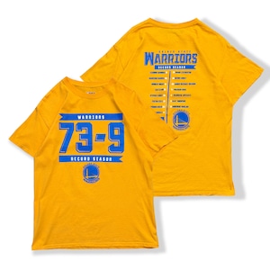 Golden State Warriors 「2015-2016【73-9】RECORD SEASON」 Printed T-Shirt. NBA