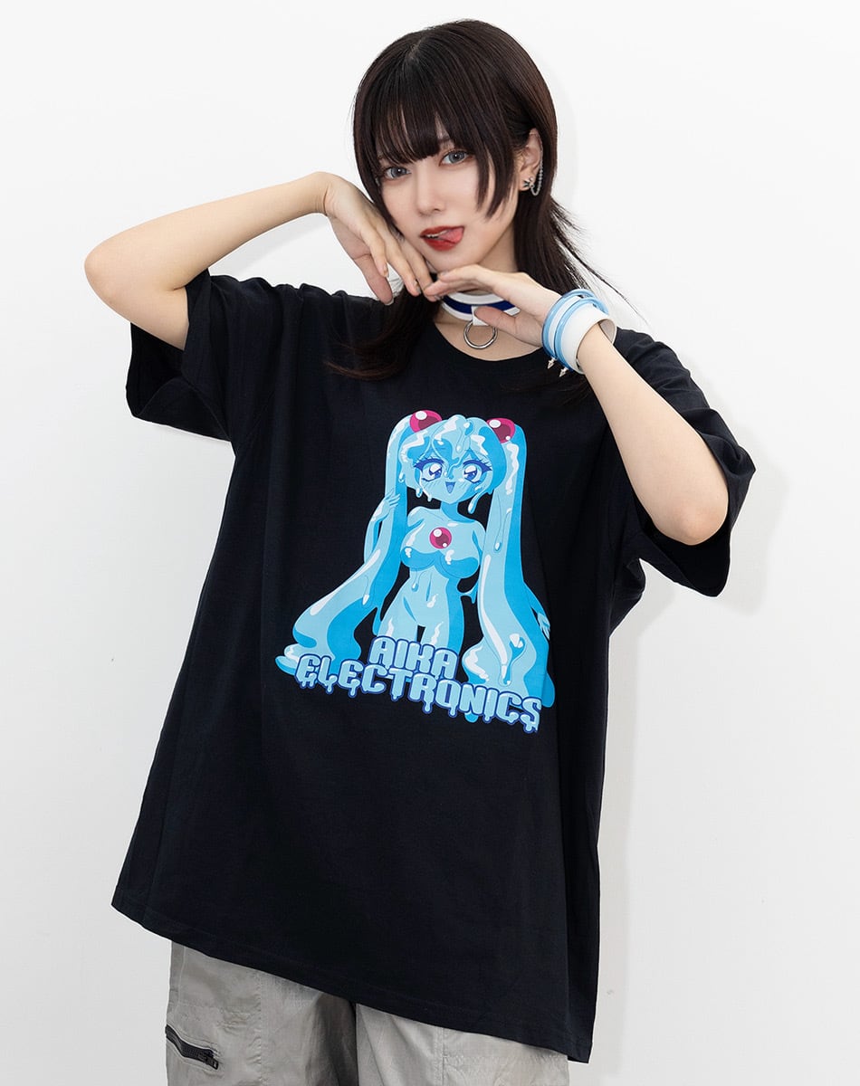 スライム娘Tシャツ【BLACK】 ／AIKA ELECTRONICS | AIKA ELECTRONICS