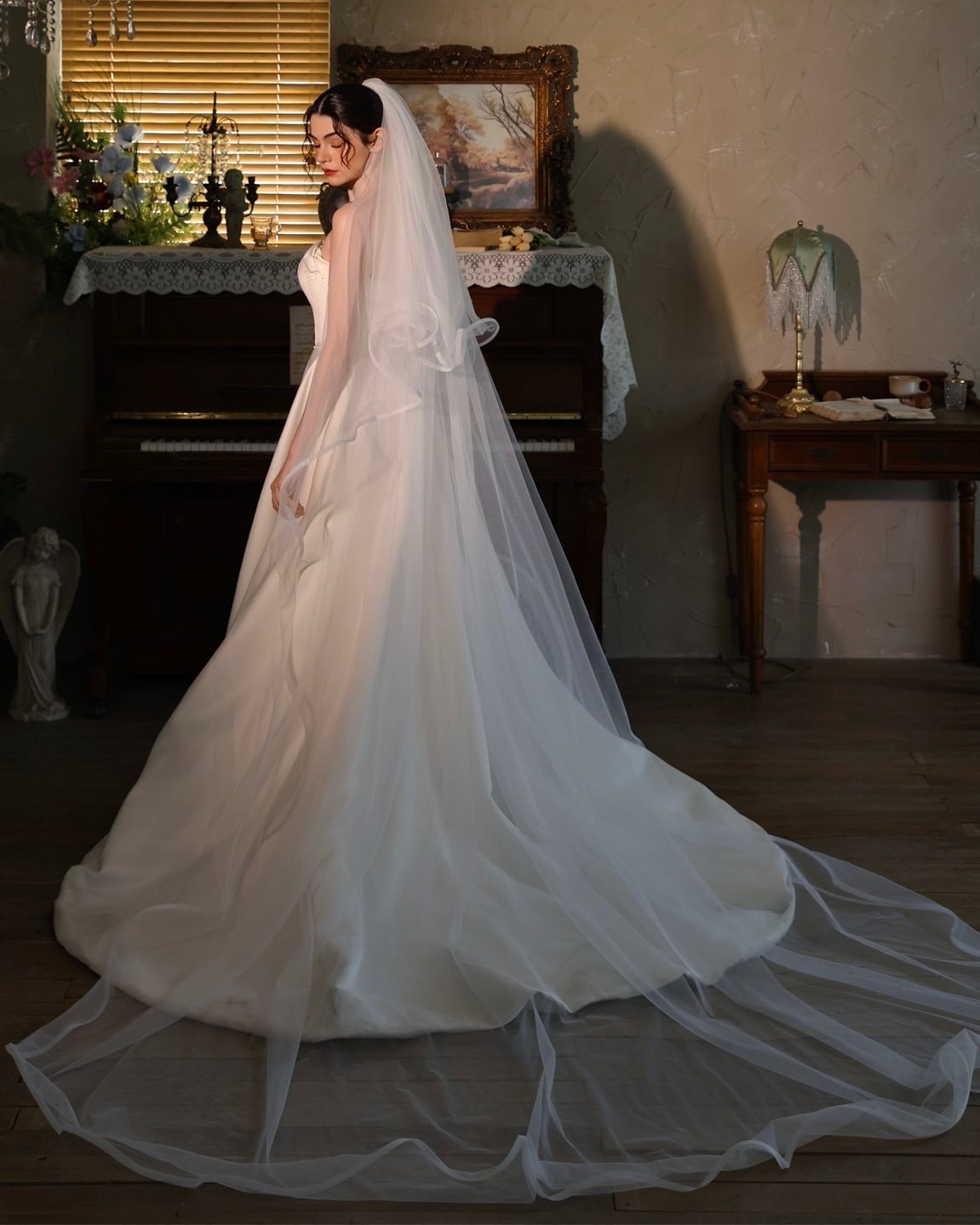 パイピングロングベール【VL2510-07】 | ブライダルアクセサリー