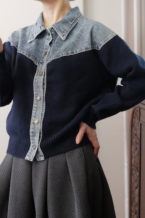 denim combi  knit navy