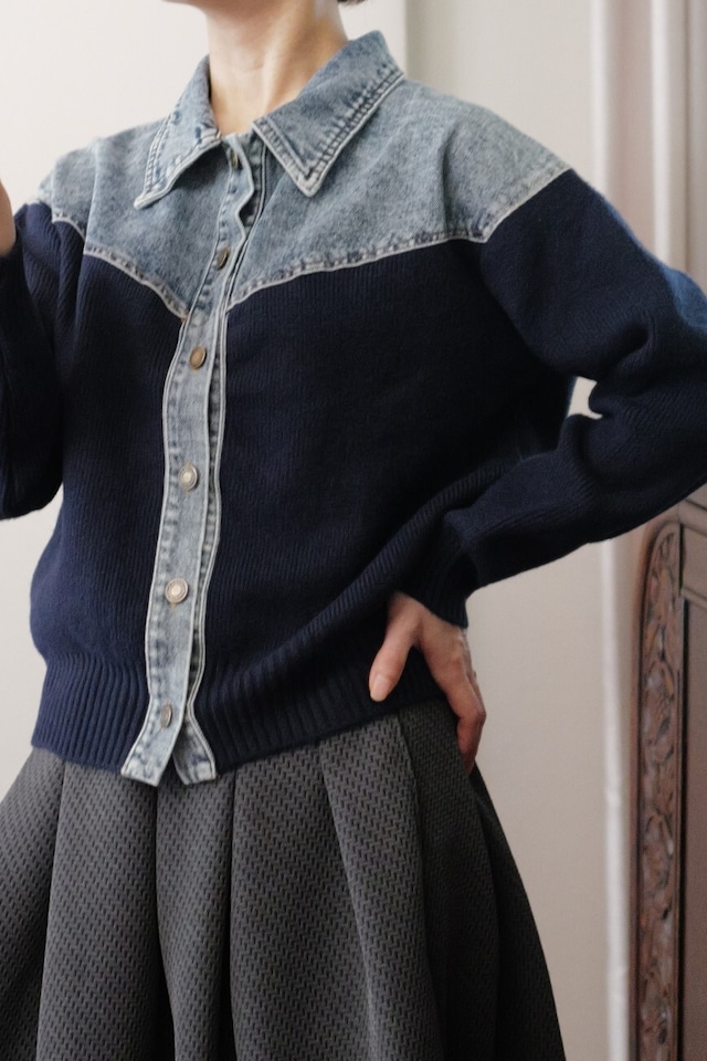 denim combi  knit navy