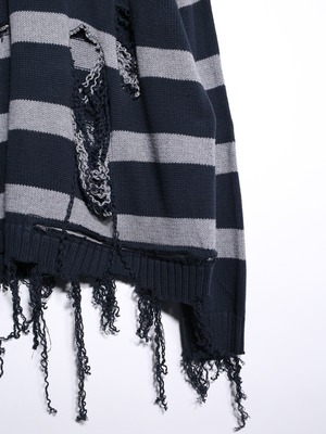 REMAKE / clash bolo × zip  border half zip knit
