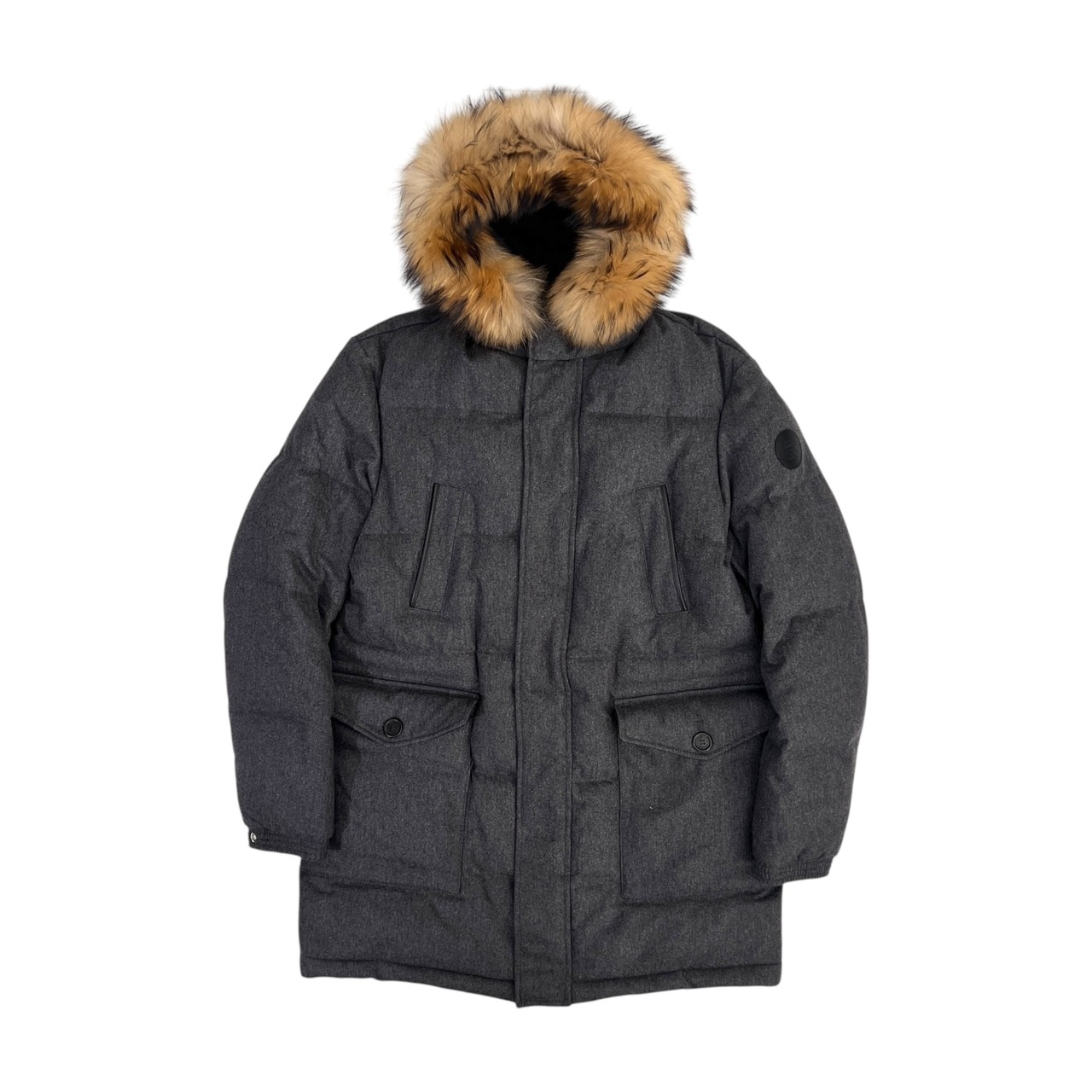 dunhill ダンヒル イタリア製 カシミヤ混 ラクーンファー付き ダウンパーカー 175/92A/グレー