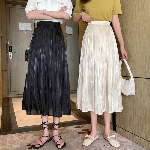 ✞ スカート ♥カワイイ♥プリーツロングストレッチウエストすっきり☆着痩せ エラスティック 伸縮 ✞ゴスロリ SM ミリ 甘ロリ クラロリ 和ロリ エレガント 黒ロリ 姫ロリ 華ロリ BB-BB6321630