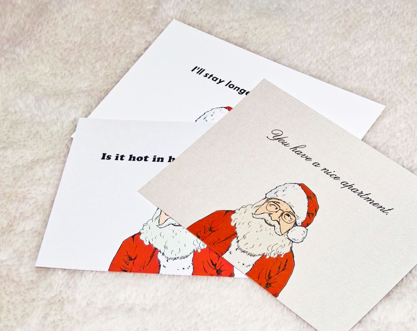 サンタクリスマスカード 3枚セット G 01 Chiba Design