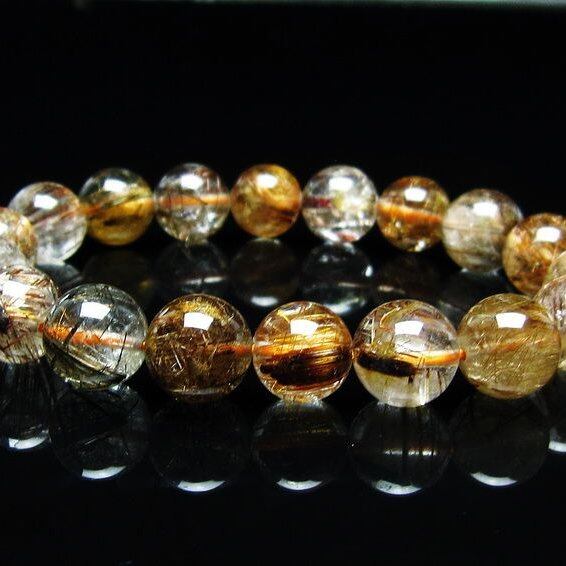 キャッツアイルチルクォーツ ブレスレット 11mm ルチルクォーツ ブレス 一点物 メール便可 [M便 1/10] 111-45796