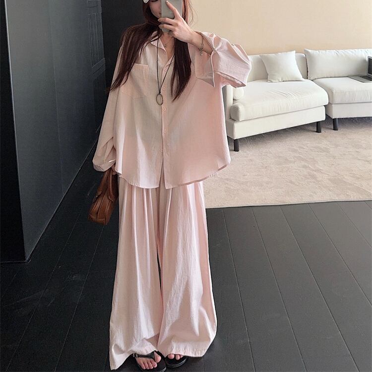 【set】シャツ×ワイドパンツセット M33086