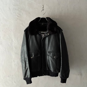 -Schott- G-1 type boa liner leather flight jacket