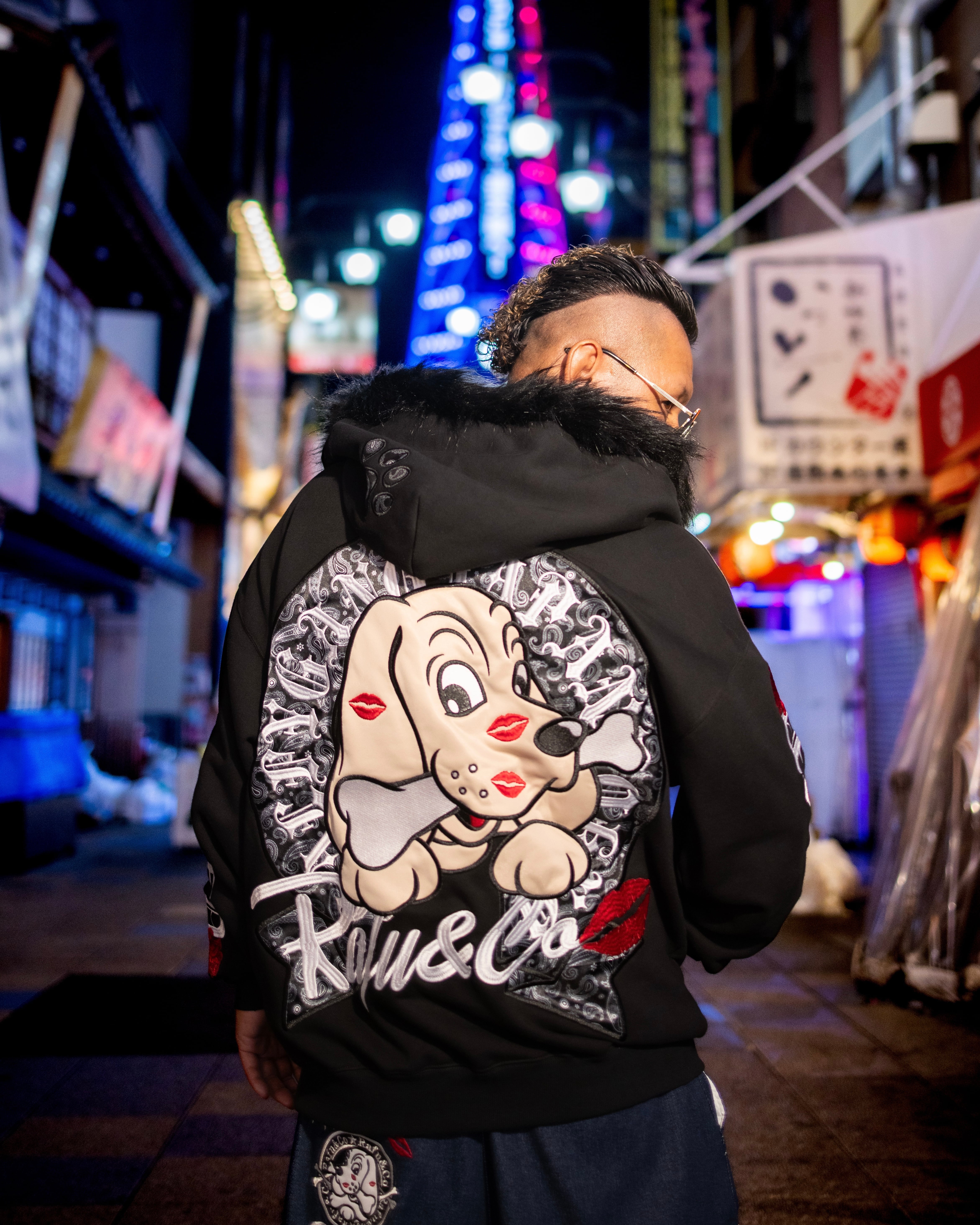 GALFY×Rafu&Co】ワンッ‼︎ROSEちゅー犬ZIPパーカー | GRATIFY