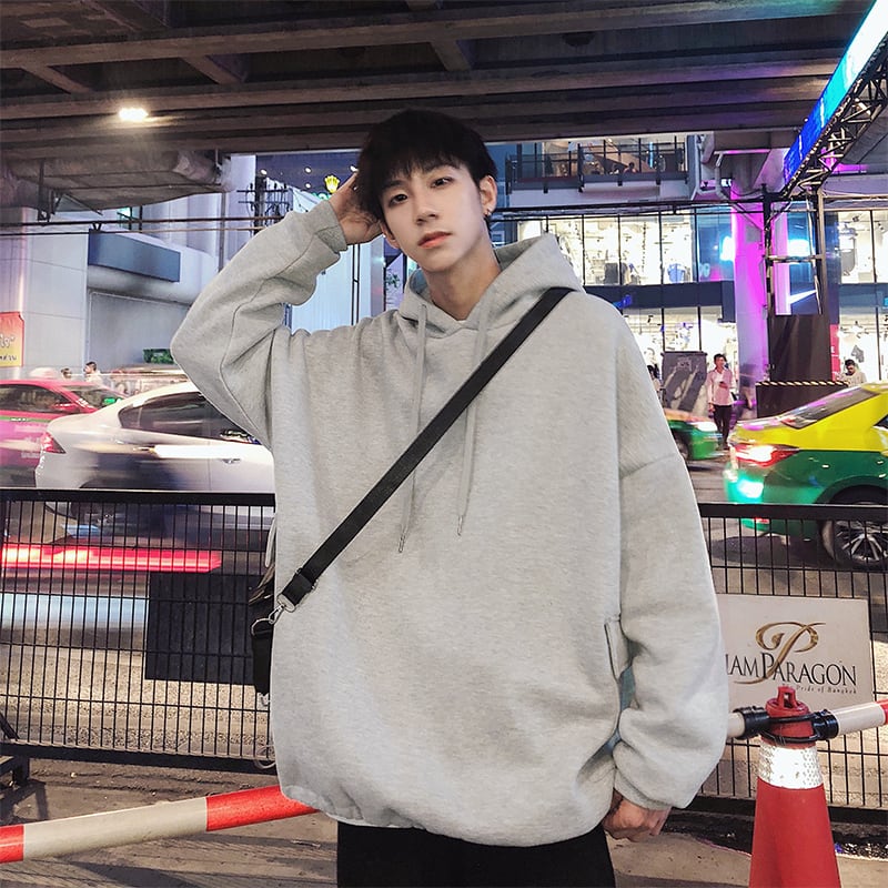 全3色 パーカー 無地 カジュアル ストリート フード付き | WSCORE