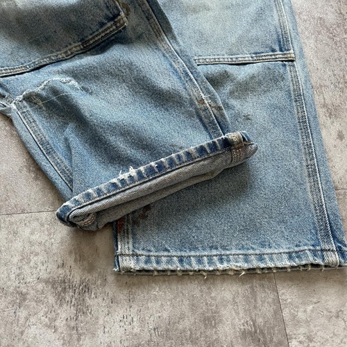襤褸メキシコ製 デニム ダブルニー Carhartt B73 DST 33×32 詳細写真6