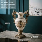 花瓶 トロフィー型 取手付き 花柄 鳥 フラワーポット ゴールド エレガント ゴージャス ゴールド ホームインテリア