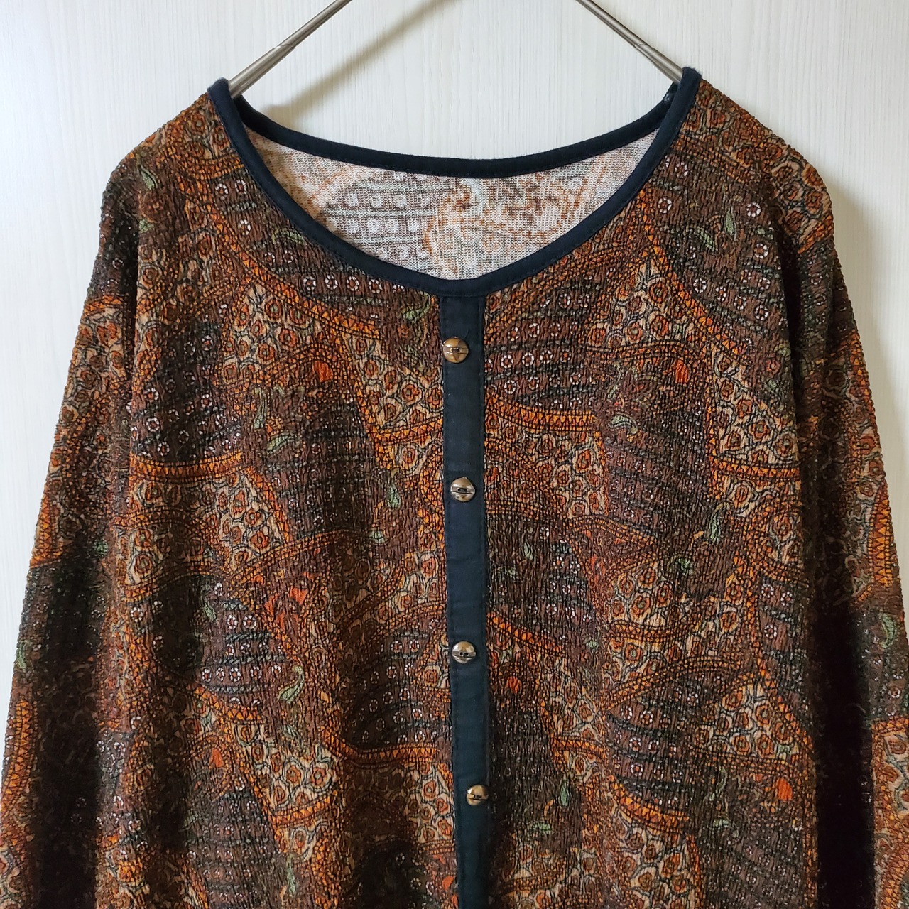 【USED】個性的　シャツ　ポリ１００　ヴィンテージ　昭和