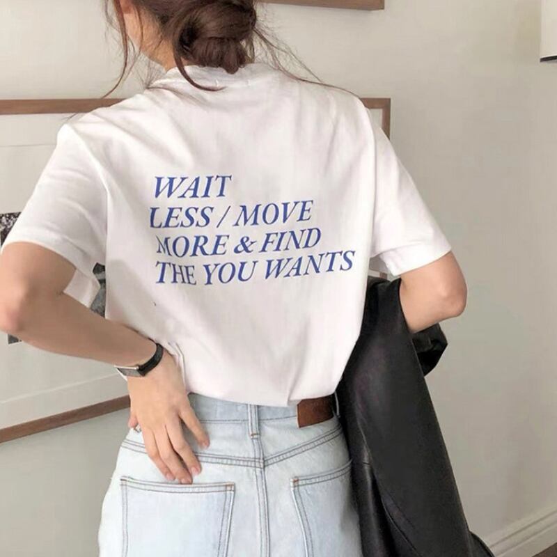 レタープリント オーバーサイズ 半袖 Tシャツ ◆2color 204680