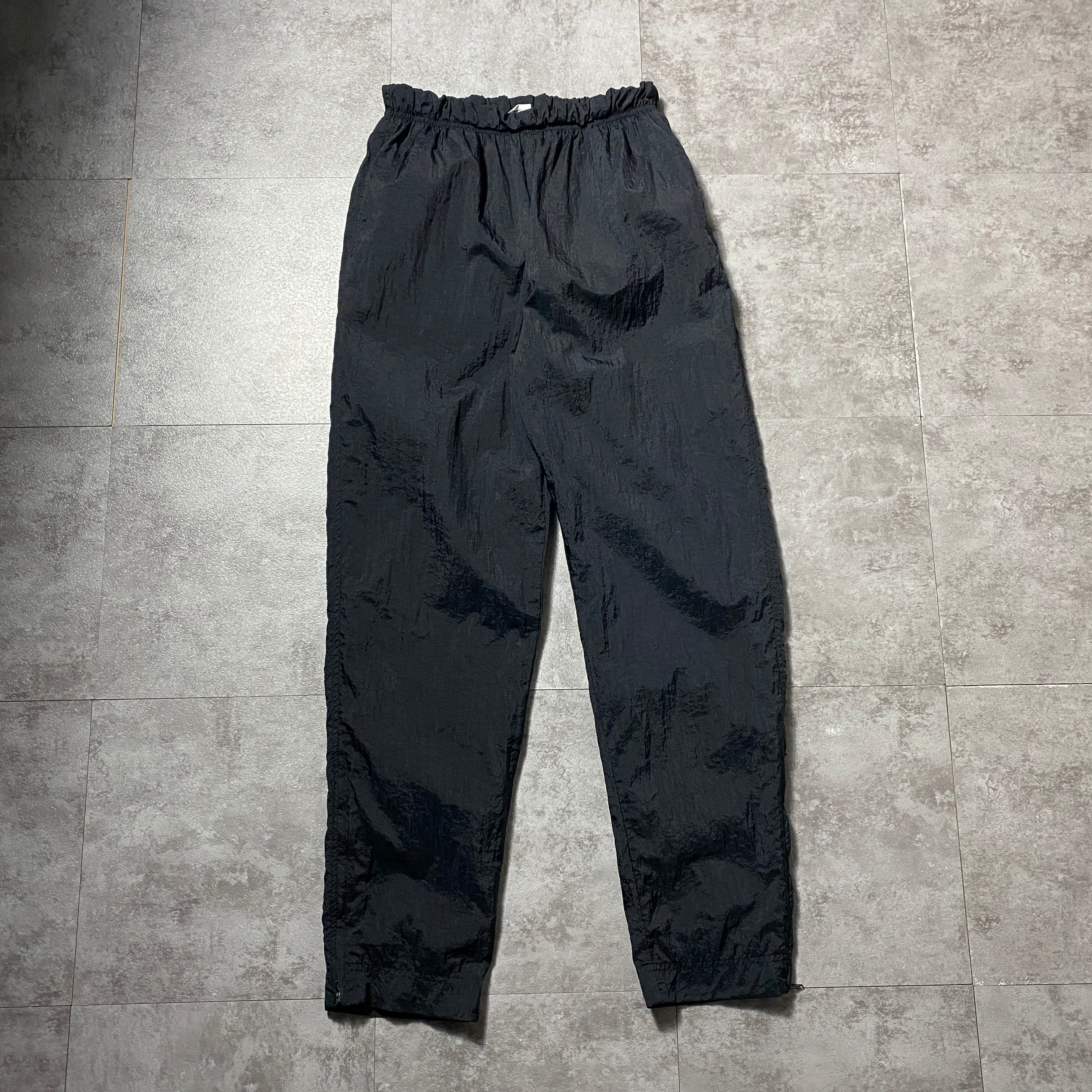 90's NIKE ナイキ 銀タグ 無地 ブラック 黒 ナイロン トラックパンツ