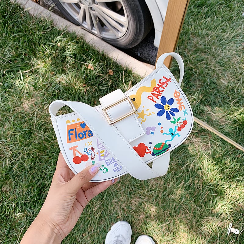 夏の小さなバッグ女性バッグ2020ニューウェーブインワイルドグラフィティショルダーバッグネット赤ファッションポータブル脇バッグ Tiancai_Wing_Bag7110768