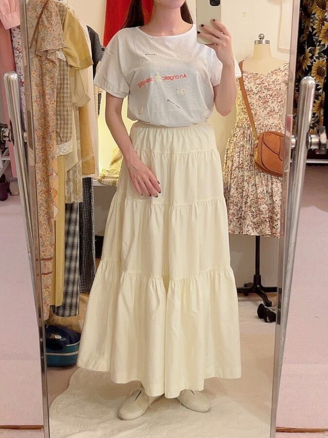 INGEBORG / ecru tiered skirt