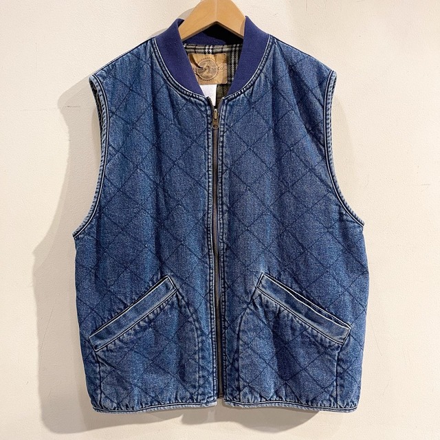 00's〜 ARIZONA JEAN CO padding denim vest gilet antiques / gilet flagship