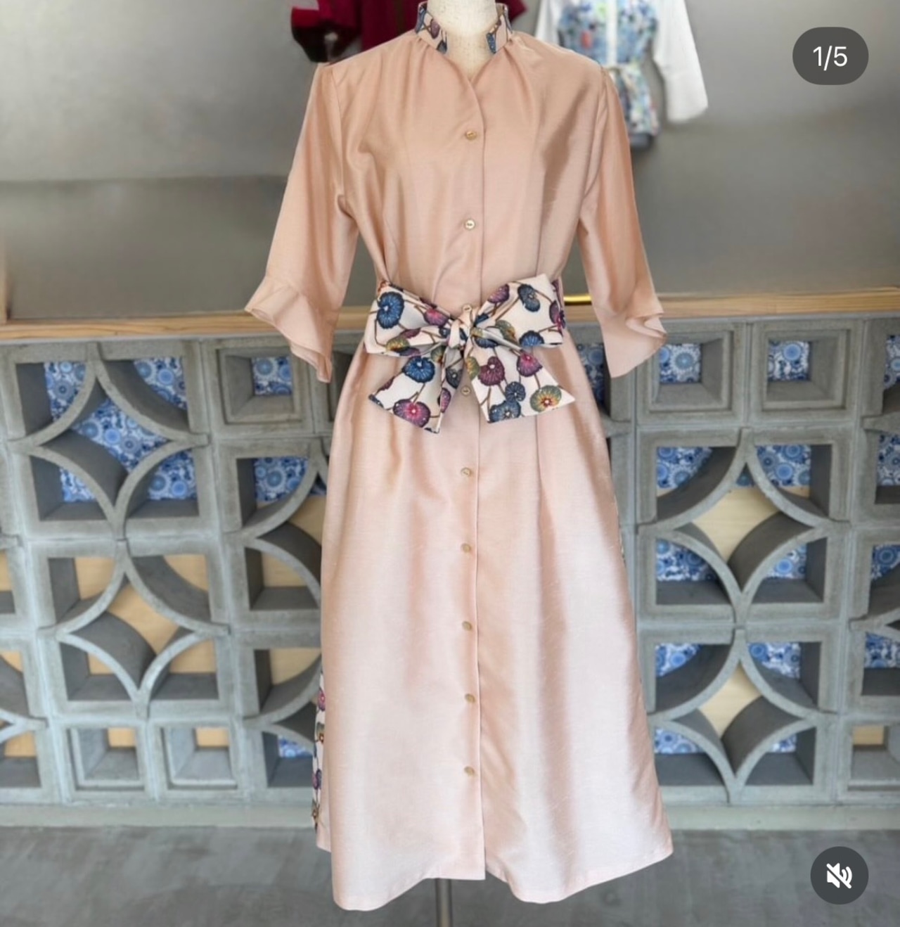 ワイドリボンkariyushiワンピース pink