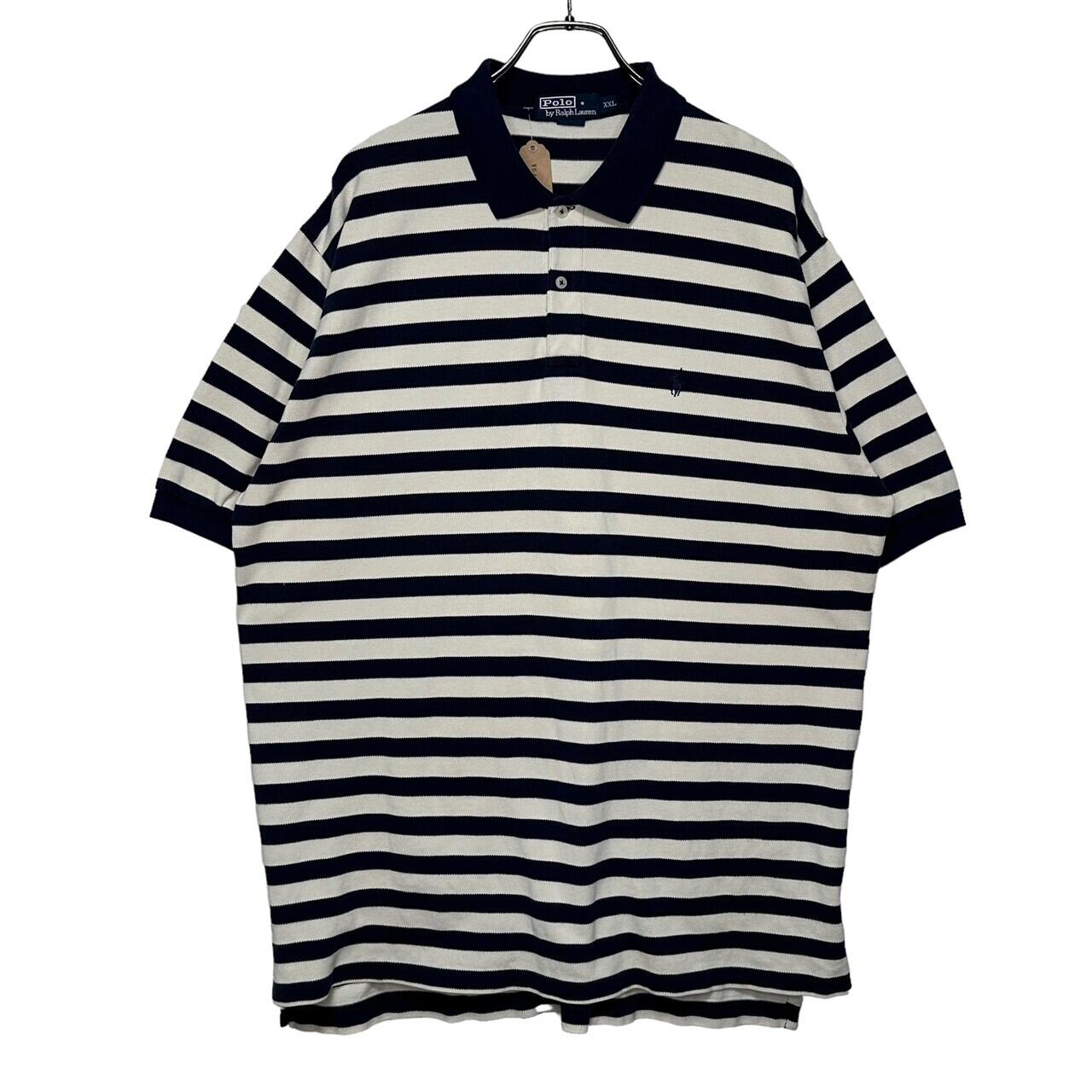 POLO by RALPH LAUREN 半袖ポロシャツ 2XL コットン100% ボーダー 刺繍