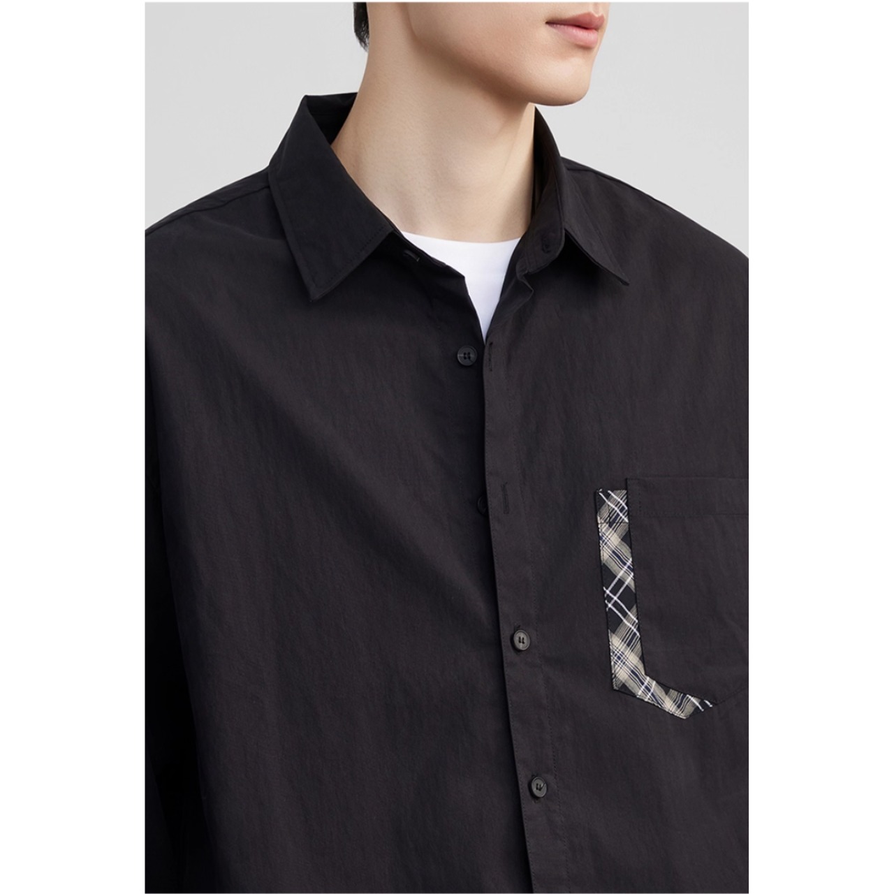 パッチポケット 長袖ボタンダウンシャツ af0352