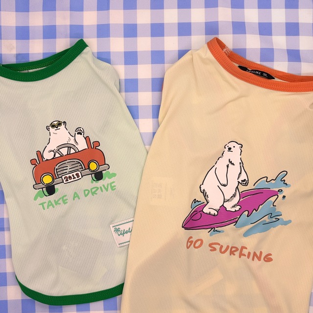 犬服　シーサイドシロクマタンク　接触冷感 　[サイズ: 1号〜]